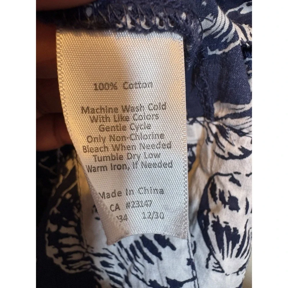 Talbots Seashell Swimsuit Cover Blue White Small Resort Beach Pool Summer